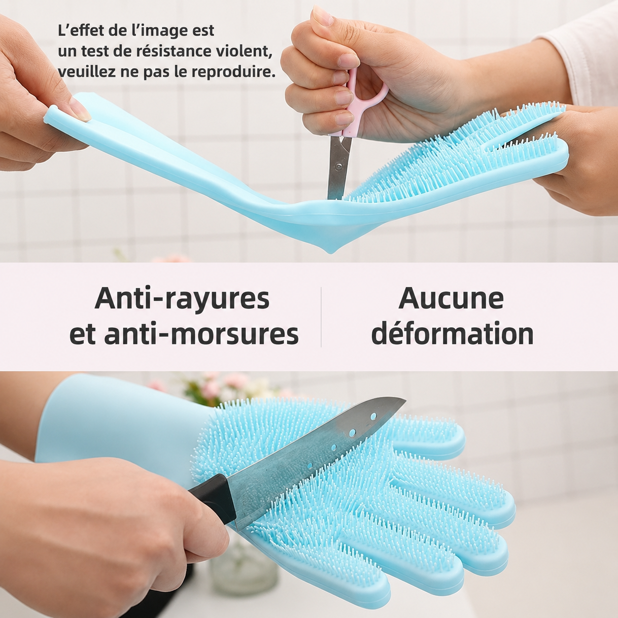 Gants de Bain et Massage en Silicone pour Animaux